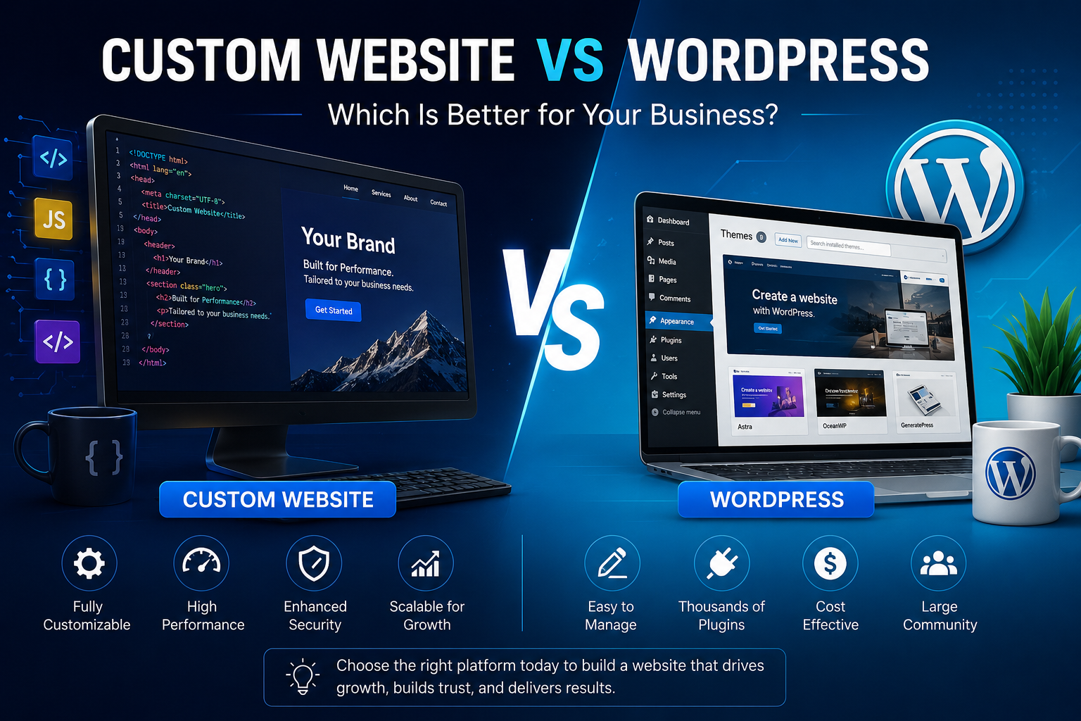 Custom Website vs WordPress: Which Is Better for Your Business?